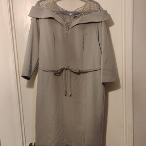 Midnight Velvet Elegant Gray Long Sleeve Dress
